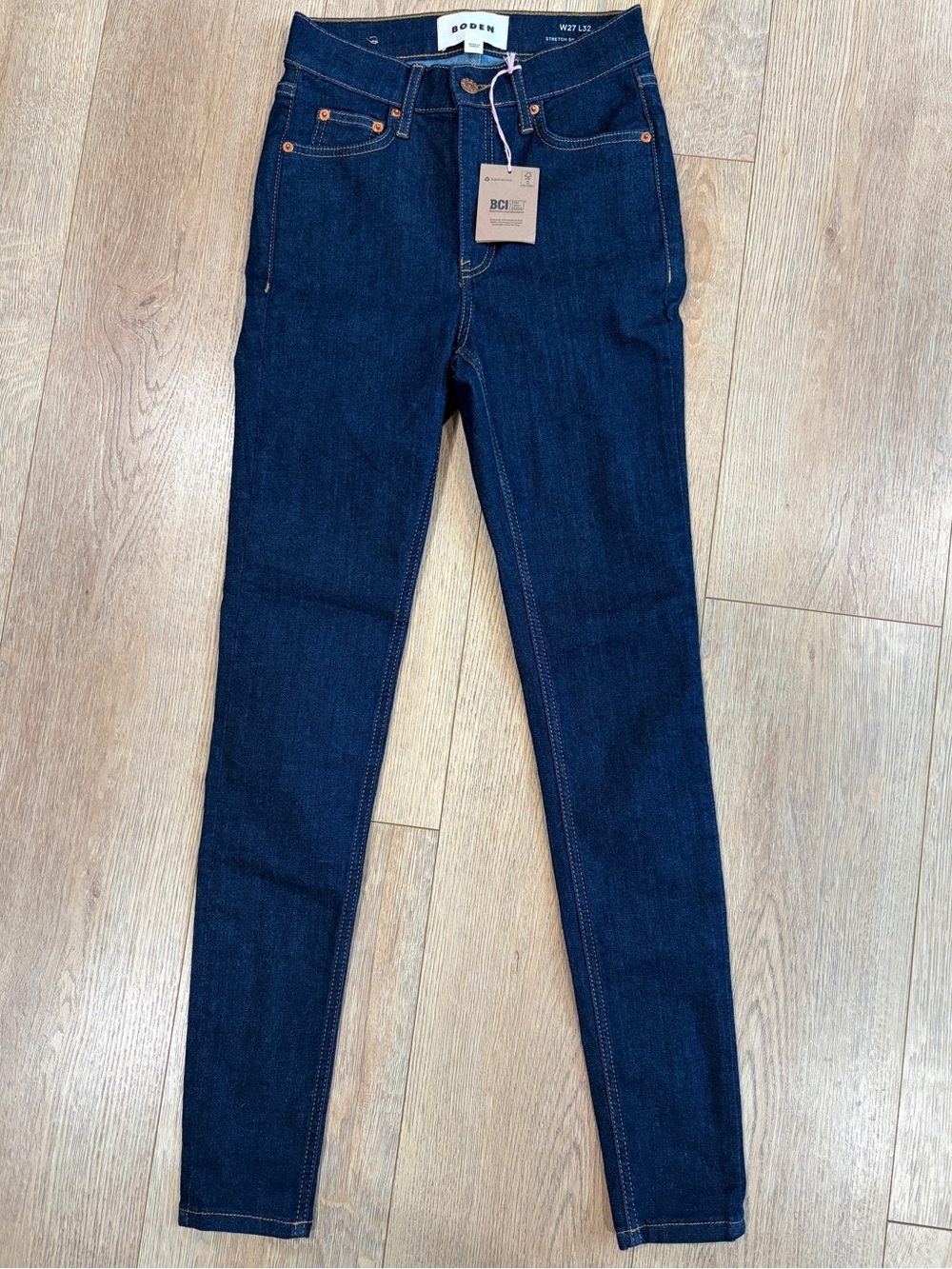 NWT Boden Stretch Skinny Jeans Dark Wash Denim Long Inseam